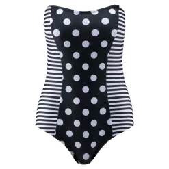 Damen Die moderne Hausfrau Schlank-Badeanzug „Punkte/Streifen“