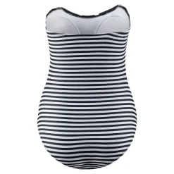 Damen Die moderne Hausfrau Schlank-Badeanzug „Punkte/Streifen“