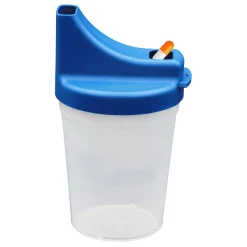 Die moderne Hausfrau Schnabelbecher Pillenschlucker Blau