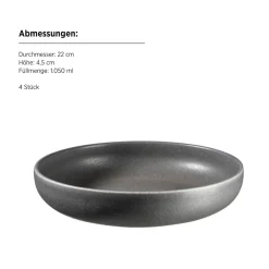 Die moderne Hausfrau Schüssel Set, Steinzeug Unico Grau