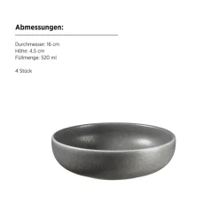 Die moderne Hausfrau Schüssel Set, Steinzeug Unico Grau