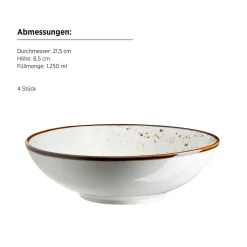 Die moderne Hausfrau Schüssel-Set, Porzellan Pintar Beige / Braun