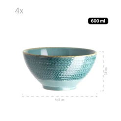 Die moderne Hausfrau Schüssel-Set, Porzellan Prospero 4 x Schüssel