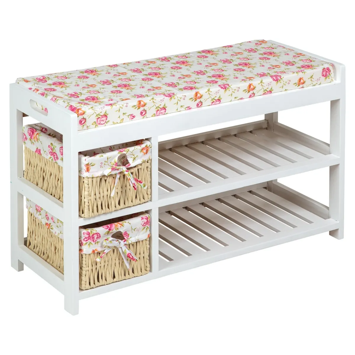 Die moderne Hausfrau Schuhbank „Rosenpracht“
