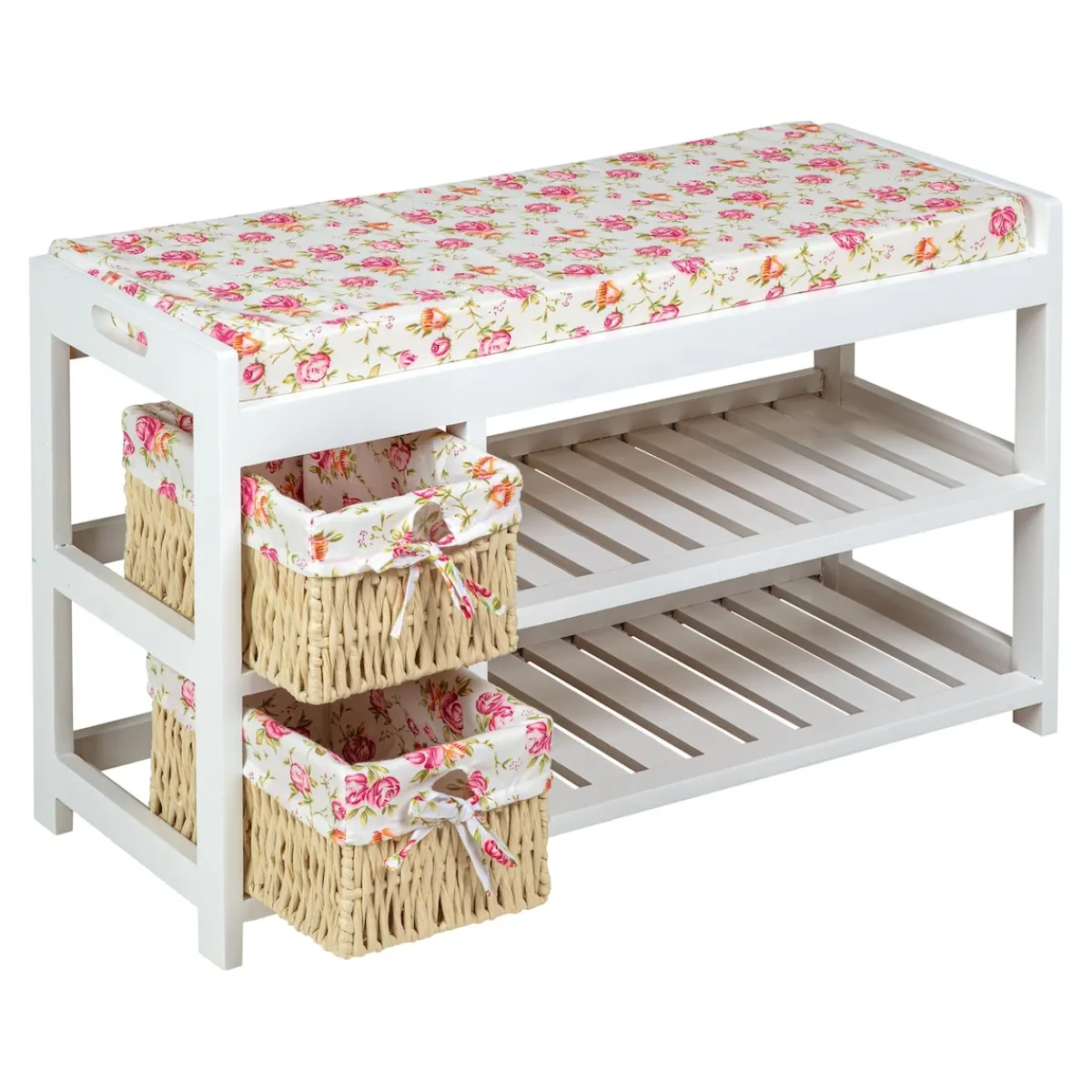 Die moderne Hausfrau Schuhbank „Rosenpracht“