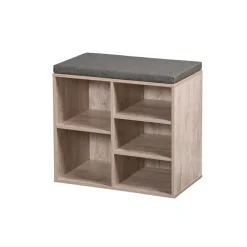 Die moderne Hausfrau Schuhschrank mit Sitzkissen, 5 Fächer braun