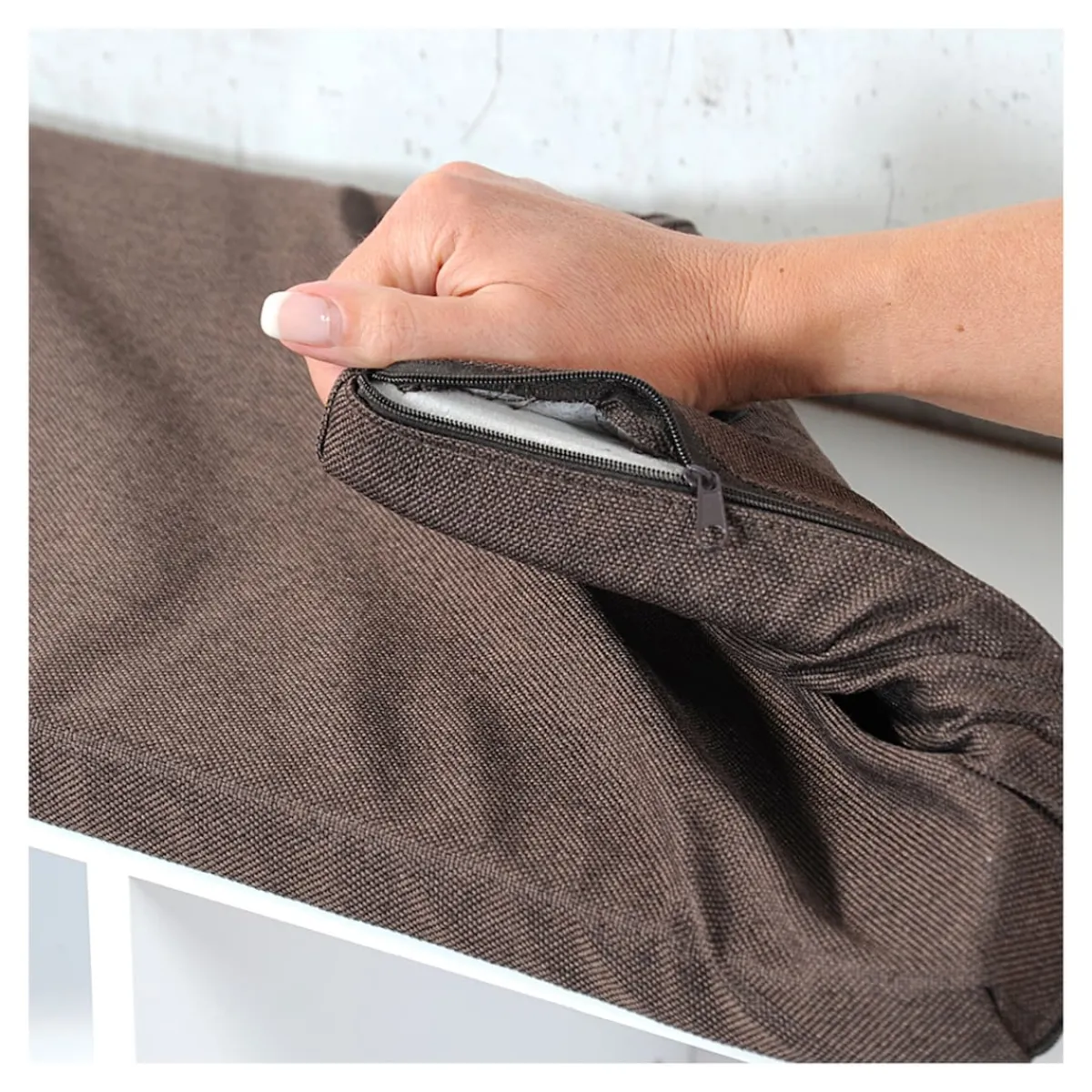 Die moderne Hausfrau Schuhschrank mit Sitzkissen aus Stoff