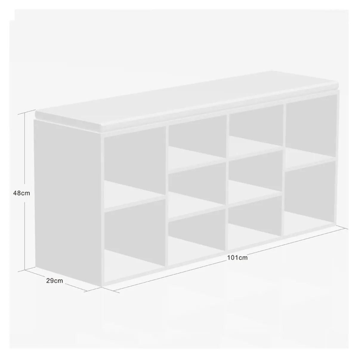 Die moderne Hausfrau Schuhschrank mit Sitzkissen aus Stoff