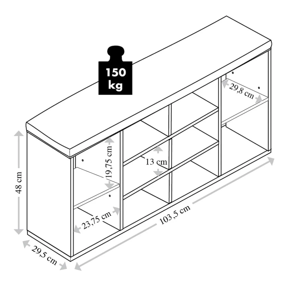 Die moderne Hausfrau Schuhschrank mit Sitzkissen