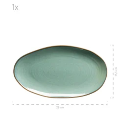Die moderne Hausfrau Servierplatten-Set, Keramik Nottingham Grün