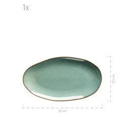 Die moderne Hausfrau Servierplatten-Set, Keramik Nottingham Grün