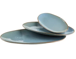 Die moderne Hausfrau Servierplatten-Set, Keramik Nottingham Blau