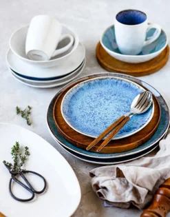 Die moderne Hausfrau Servierplatten-Set, Steinzeug Frozen Weiß