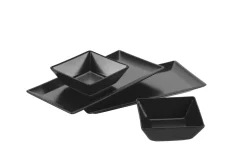 Die moderne Hausfrau Servier-Set, Porzellan MANHATTAN CITY Schwarz