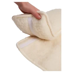 Die moderne Hausfrau Sesselkissen und Armlehnenschoner-Set, 3-teilig, Schurwolle creme