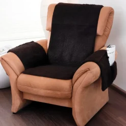 Die moderne Hausfrau Sesselschoner aus Schurwolle braun