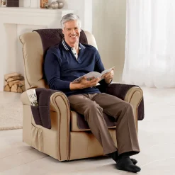 Die moderne Hausfrau Sesselschoner mit Schurwolle braun