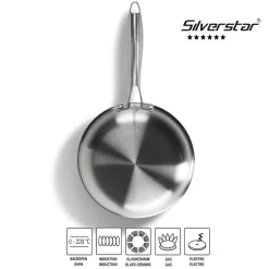 Die moderne Hausfrau SILVERSTAR Edelstahlpfanne Bratpfanne 20 cm | ohne Deckel
