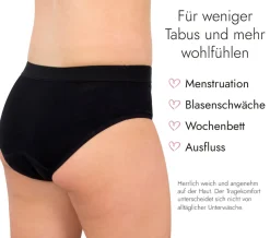 Die moderne Hausfrau Slip mit Saugeinlage Schwarz