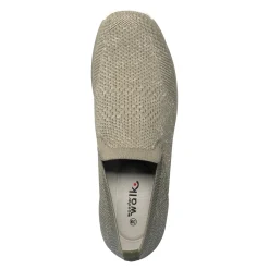 Damen Die moderne Hausfrau Slipper mit Keilabsatz „Federleicht“ khaki