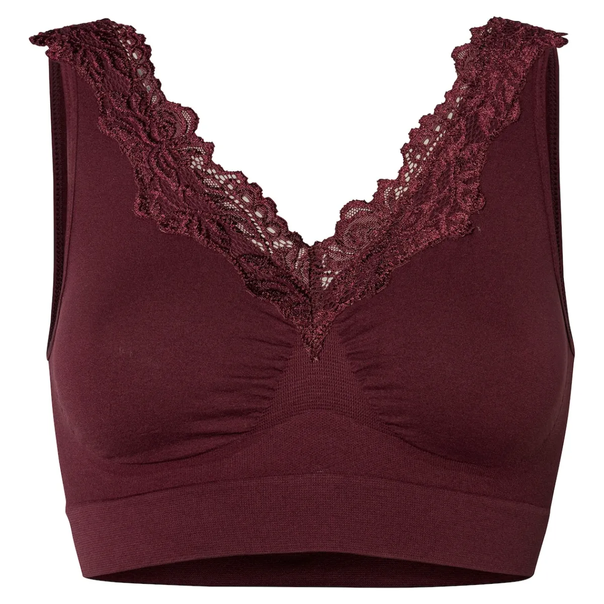 Damen Die moderne Hausfrau Soft-BH mit Spitze „Elegant“ bordeaux