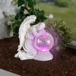 Die moderne Hausfrau Solar-Grabengel "Leuchtkugel"