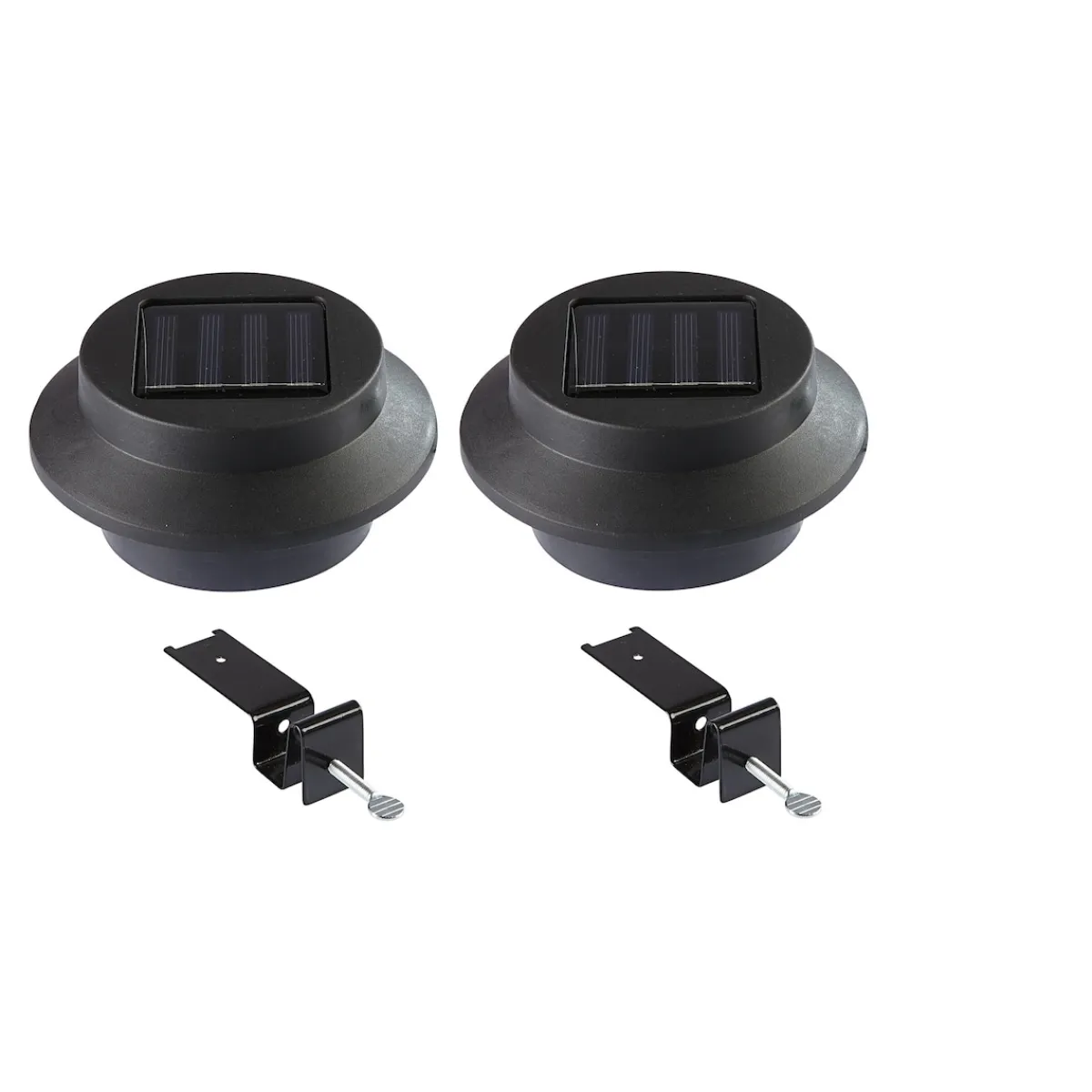 Die moderne Hausfrau Solar-LED-Dachrinnenleuchte „Schwarz“, 2 Stück