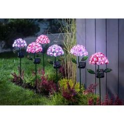 Die moderne Hausfrau Solar-LED-Gartenstecker „Blütentraum“, 1 Stück rosa