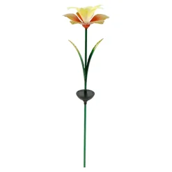 Die moderne Hausfrau Solar-LED-Gartenstecker "Lilie" gelb