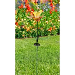 Die moderne Hausfrau Solar-LED-Gartenstecker "Lilie" gelb