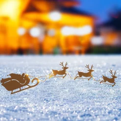 Die moderne Hausfrau Solar-LED-Gartenstecker "Rentiere"