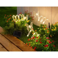 Die moderne Hausfrau Solar-LED-Gartenstecker-Set „Schmetterling“