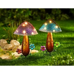 Die moderne Hausfrau Solar-LED-Pilz lila