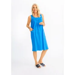 Damen Die moderne Hausfrau Sommer-Wohlfühlkleid "Silvia" blau