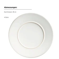 Die moderne Hausfrau Speiseteller Set, Steinzeug Unico Weiß