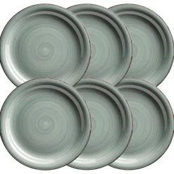 Die moderne Hausfrau Speiseteller-Set, Steingut LUMACA Grau