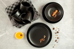 Die moderne Hausfrau Speiseteller-Set, Steinzeug Essential