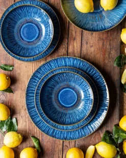 Die moderne Hausfrau Speiseteller-Set, Steinzeug Eisfall