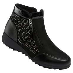 Damen Die moderne Hausfrau Stiefelette "Rita" mit Reißverschluss, gefüttert schwarz