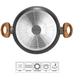 Die moderne Hausfrau STONELINE Back to Nature Servierpfanne 28 cm | Holzoptik