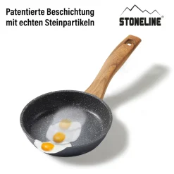 Die moderne Hausfrau STONELINE Bratpfanne 18 cm | ohne Deckel - Holzoptik