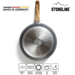 Die moderne Hausfrau STONELINE Bratpfanne 28 cm | ohne Deckel - Holzoptik