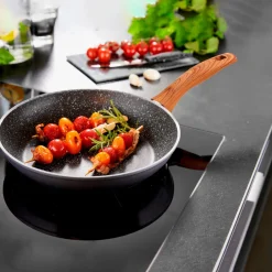 Die moderne Hausfrau STONELINE Bratpfanne 28 cm | ohne Deckel - Holzoptik