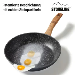 Die moderne Hausfrau STONELINE Bratpfanne 28 cm | ohne Deckel - Holzoptik