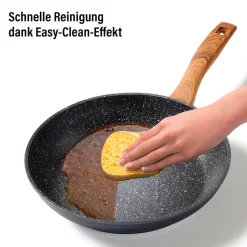 Die moderne Hausfrau STONELINE Bratpfanne 28 cm | ohne Deckel - Holzoptik
