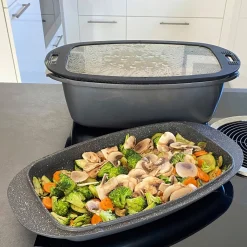 Die moderne Hausfrau STONELINE Bräter und Back Set 5-teilig 39x22 cm | mit Deckeln