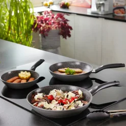 Die moderne Hausfrau STONELINE CERAMIC Keramik Pfannen-Set 3-teilig 20/24/28 | ohne Deckel