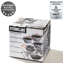 Die moderne Hausfrau STONELINE CERAMIC Keramik Kochgeschirr-Set 14-teilig | mit Deckeln - Holzoptik