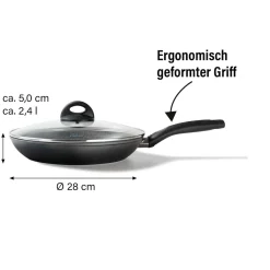 Die moderne Hausfrau STONELINE CERAMIC Keramik Bratpfanne 28 cm | mit Deckel