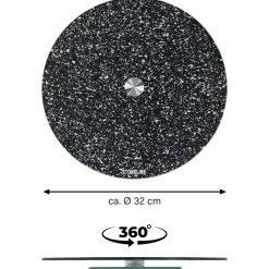 Die moderne Hausfrau STONELINE Drehbare Glas Servierplatte Tortenplatte 32 cm | Schwarz